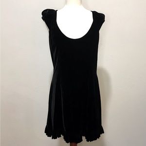 Tracy Reese for Anthropologie black sleeveless velveteen dress. Size 8.